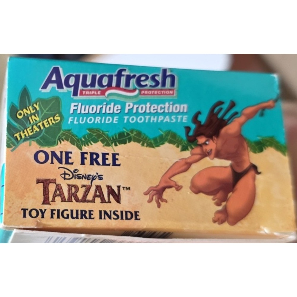 Vintage 1999 Disney Tarzan Aquafresh Toothpaste Empty Box Movie Promo - Picture 2 of 6